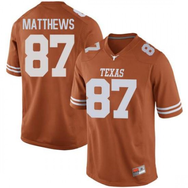 Men University of Texas #87 Joshua Matthews Replica Football Jersey Orange
